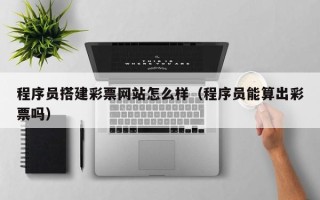中卫程序员搭建彩票网站怎么样（程序员能算出彩票吗）